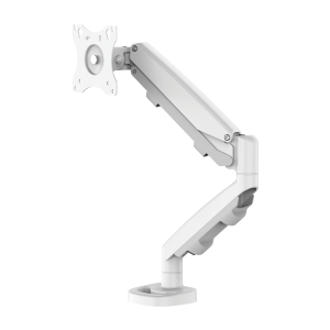 Fellowes Eppa Single Monitor Arm - Monitor Mount for 8KG 40 inch Screens - Ergonomic Adjustable Monitor Arm Desk Mount - Tilt 90° Swivel 360° Rotation 360°, VESA 75 x 75/100 x 100 - White