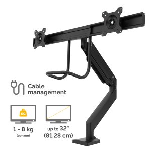 Fellowes Eppa Dual Crossbar Monitor Arm - Black