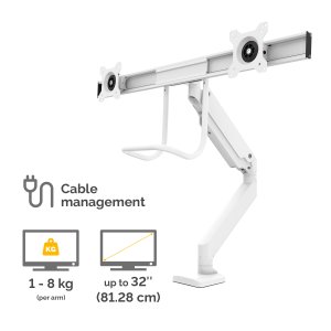 Fellowes Eppa Dual Crossbar Monitor Arm - White