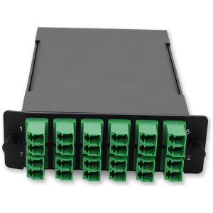 4-Bay Cassette 24-Fiber 12 Duplex CS In, 12 ALC Duplex Out, Single-mode Duplex OS2