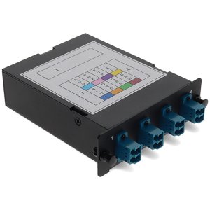 4-Bay Cassette 12-Fiber MPO In, 4 LC Duplex Out, Multi-mode Duplex OS2