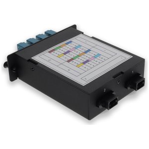 4-Bay Cassette 2x 12-Fiber MPO In, 8 LC Duplex Out, Single-mode Duplex OS2