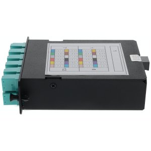 4-Bay Cassette 24-Fiber MPO In, 12 LC Duplex Out, Multi-mode Duplex OM4 - MPO type A