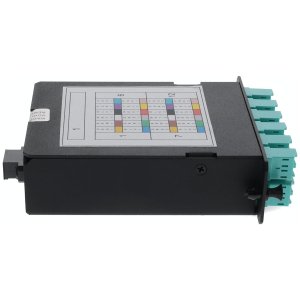 4-Bay Cassette 24-Fiber MPO In, 12 LC Duplex Out, Multi-mode Duplex OM4 - MPO type A