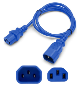 C13 Female/C14 Male, 14AWG, 100 - 250 V, 10 A, 1.83 m, Blue