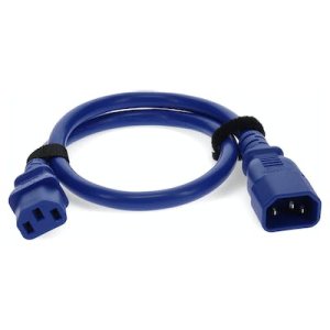 8ft C13 to C14 (Locking) 18AWG Blue 10A 100-250V Power Extension Cable