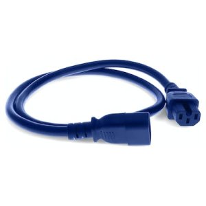 8ft C14 Male to C15 Female 14AWG 100-250V Blue Power Cable