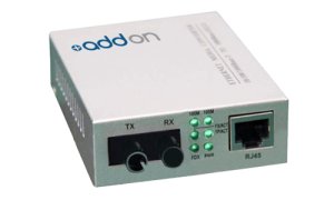 AddOn Networks 100Base-TX(RJ45) to 100Base-XD(ST), SMF network media converter 100 Mbit/s 1550 nm Single-mode Silver