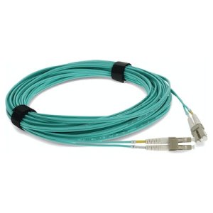 25m LC (Male) to LC (Male) Aqua OM4 Duplex Fiber OFNR (Riser-Rated) TAA Compliant Patch Cable