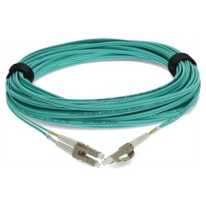 25m LC (Male) to LC (Male) Aqua OM4 Duplex Fiber OFNR (Riser-Rated) TAA Compliant Patch Cable