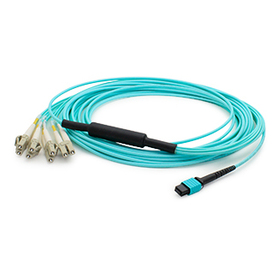 AddOn Networks 15m, MPO/4xLC InfiniBand/fibre optic cable Turquoise