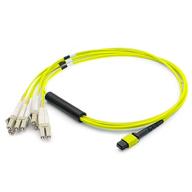 AddOn Networks 25m, MPO/4xLC InfiniBand/fibre optic cable Yellow