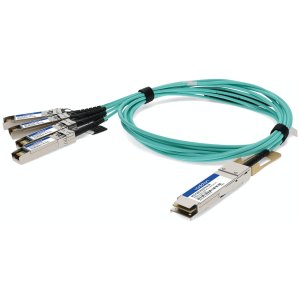 1 m, QSFP28 - 4x SFP28, AOC, Active, 850nm, 100GBase, Aqua