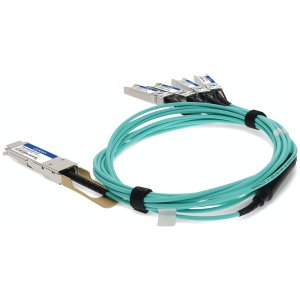 1 m, QSFP28 - 4x SFP28, AOC, Active, 850nm, 100GBase, Aqua