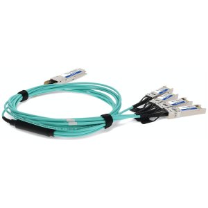 1 m, QSFP28 - 4x SFP28, AOC, Active, 850nm, 100GBase, Aqua