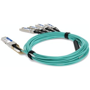 3 m, QSFP28 - 4x SFP28, AOC, Active, 850nm, 100GBase, Aqua