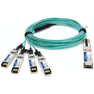 3 m, QSFP28 - 4x SFP28, AOC, Active, 850nm, 100GBase, Aqua