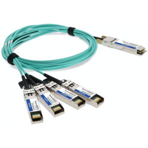 4 m, QSFP28 - 4x SFP28, AOC, Active, 850nm, 100GBase, Aqua