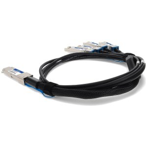 Multiple OEM to Intel XXVDACBL2M Compatible TAA Compliant 100GBase-CU QSFP28 to 4xSFP28 Direct Attach Cable (Passive Twinax, 2m)