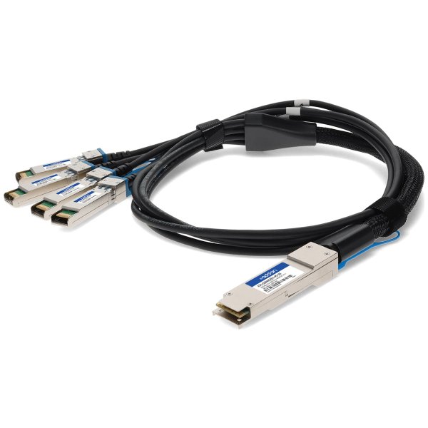 Mellanox MCP7F00-A00A to Intel XXVDACBL0-5M Compatible TAA Compliant 100GBase-CU QSFP28 to 4xSFP28 Direct Attach Cable (Passive Twinax, 50cm)