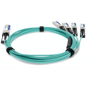 Arista Networks CAB-Q-S-AOC-10M to Fortinet FN-TRAN-SFP+SR Compatible TAA Compliant 40GBase-AOC QSFP+ to 4xSFP+ Active Optical Cable (850nm, MMF, 10m)