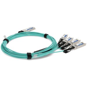 Arista Networks CAB-Q-S-AOC-10M to Fortinet FN-TRAN-SFP+SR Compatible TAA Compliant 40GBase-AOC QSFP+ to 4xSFP+ Active Optical Cable (850nm, MMF, 10m)