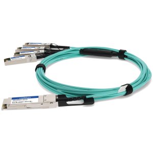 HP JG331A-AOC-7M to Cisco SFP-10G-AOC7M Compatible TAA Compliant 40GBase-AOC QSFP+ to 4xSFP+ Direct Attach Cable (850nm, MMF, 7m)