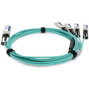 HP JG331A-AOC-7M to Cisco SFP-10G-AOC7M Compatible TAA Compliant 40GBase-AOC QSFP+ to 4xSFP+ Direct Attach Cable (850nm, MMF, 7m)