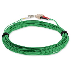 10m SC (Male) to LC (Male) Green OM4 Duplex Fiber OFNR (Riser-Rated) Patch Cable