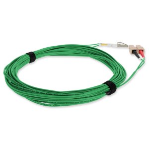 10m SC (Male) to LC (Male) Green OM4 Duplex Fiber OFNR (Riser-Rated) Patch Cable