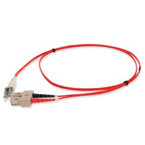 10m SC (male) to LC (male) Red OM4 Duplex Fiber Plenum-Rated TAA Compliant Patch Cable