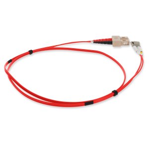 10m SC (male) to LC (male) Red OM4 Duplex Fiber Plenum-Rated TAA Compliant Patch Cable