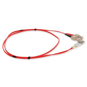 10m SC (male) to LC (male) Red OM4 Duplex Fiber Plenum-Rated TAA Compliant Patch Cable