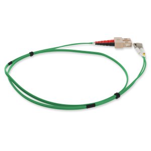 2m LC (Male) to SC (Male) Straight Green OM4 Duplex Plenum Fiber Patch Cable