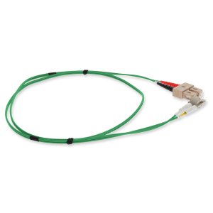 2m LC (Male) to SC (Male) Straight Green OM4 Duplex Plenum Fiber Patch Cable