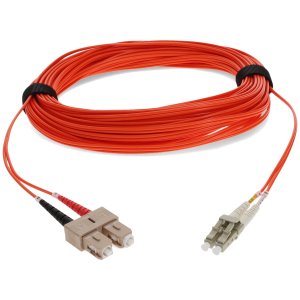 35m LC (Male) to SC (Male) Orange OM1 Duplex Fiber OFNR (Riser-Rated) Patch Cable with 2mm Per Strand OD