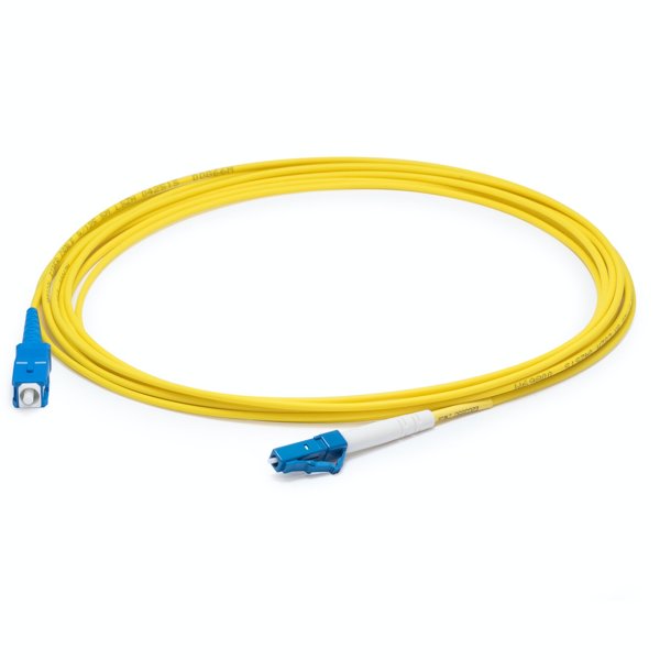 AddOn Networks 37m LC (Male) to SC (Male) Straight Yellow OS2 Simplex Plenum Fiber Patch Cable