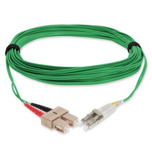 5m LC (Male) to SC (Male) Green OM4 Duplex Fiber OFNR (Riser-Rated) Patch Cable