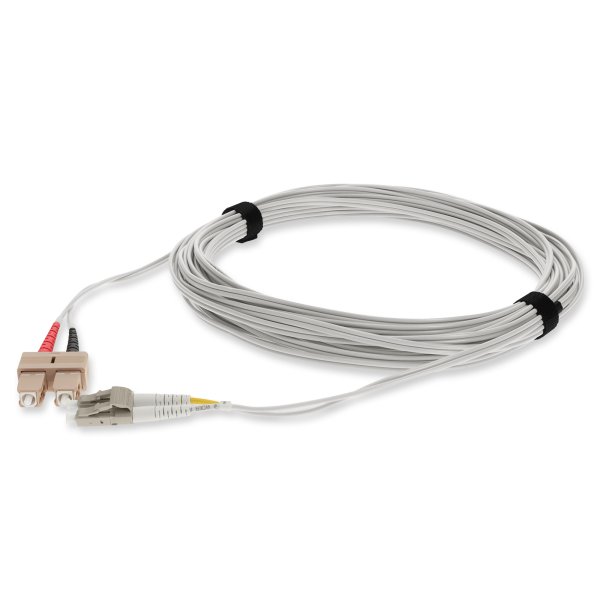 5m LC (Male) to SC (Male) Gray OM4 Duplex Fiber OFNR (Riser-Rated) Patch Cable