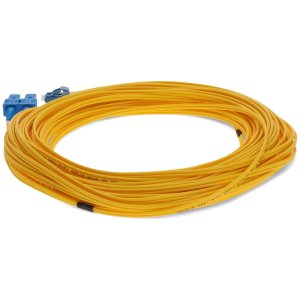 45m SC (Male) to LC (Male) Yellow OS2 Duplex Fiber OFNR (Riser-Rated) Miniboot Patch Cable with Serialized Labels