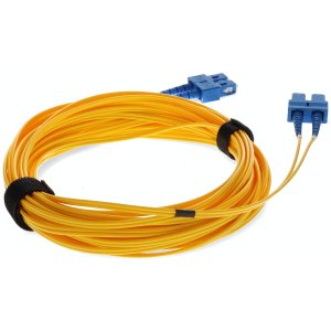 50-pack of 3m SC (Male) to SC (Male) Yellow OS2 Duplex Fiber OFNR (Riser-Rated) TAA Compliant Patch Cables