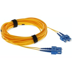 50-pack of 3m SC (Male) to SC (Male) Yellow OS2 Duplex Fiber OFNR (Riser-Rated) TAA Compliant Patch Cables