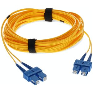 50-pack of 3m SC (Male) to SC (Male) Yellow OS2 Duplex Fiber OFNR (Riser-Rated) TAA Compliant Patch Cables