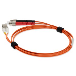 1m LC (Male) to ST (Male) Orange OM1 Duplex Fiber OFNP (Plenum-Rated) TAA Compliant Patch Cable