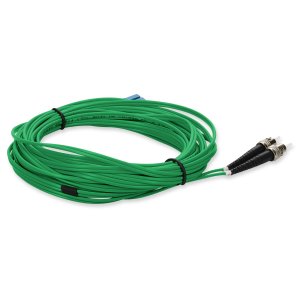 1m LC (Male) to ST (Male) Green OS2 Duplex Fiber OFNR (Riser-Rated) TAA Compliant Fiber Patch Cable