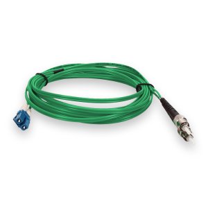 1m LC (Male) to ST (Male) Green OS2 Duplex Fiber OFNP (Plenum-Rated) TAA Compliant Fiber Patch Cable