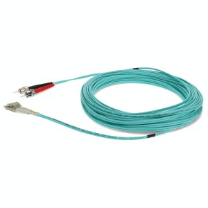 20m ST (Male) to LC (Male) Aqua OM4 Duplex Fiber TAA Compliant OFNR (Riser-Rated) Patch Cable