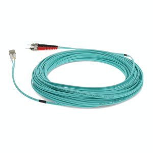 20m ST (Male) to LC (Male) Aqua OM4 Duplex Fiber TAA Compliant OFNR (Riser-Rated) Patch Cable