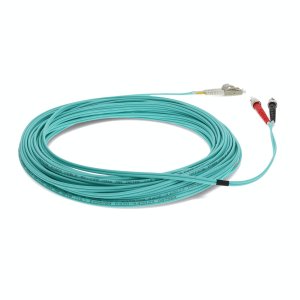 20m ST (Male) to LC (Male) Aqua OM4 Duplex Fiber TAA Compliant OFNR (Riser-Rated) Patch Cable