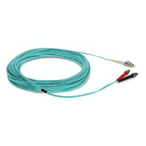 20m ST (Male) to LC (Male) Aqua OM4 Duplex Fiber TAA Compliant OFNR (Riser-Rated) Patch Cable